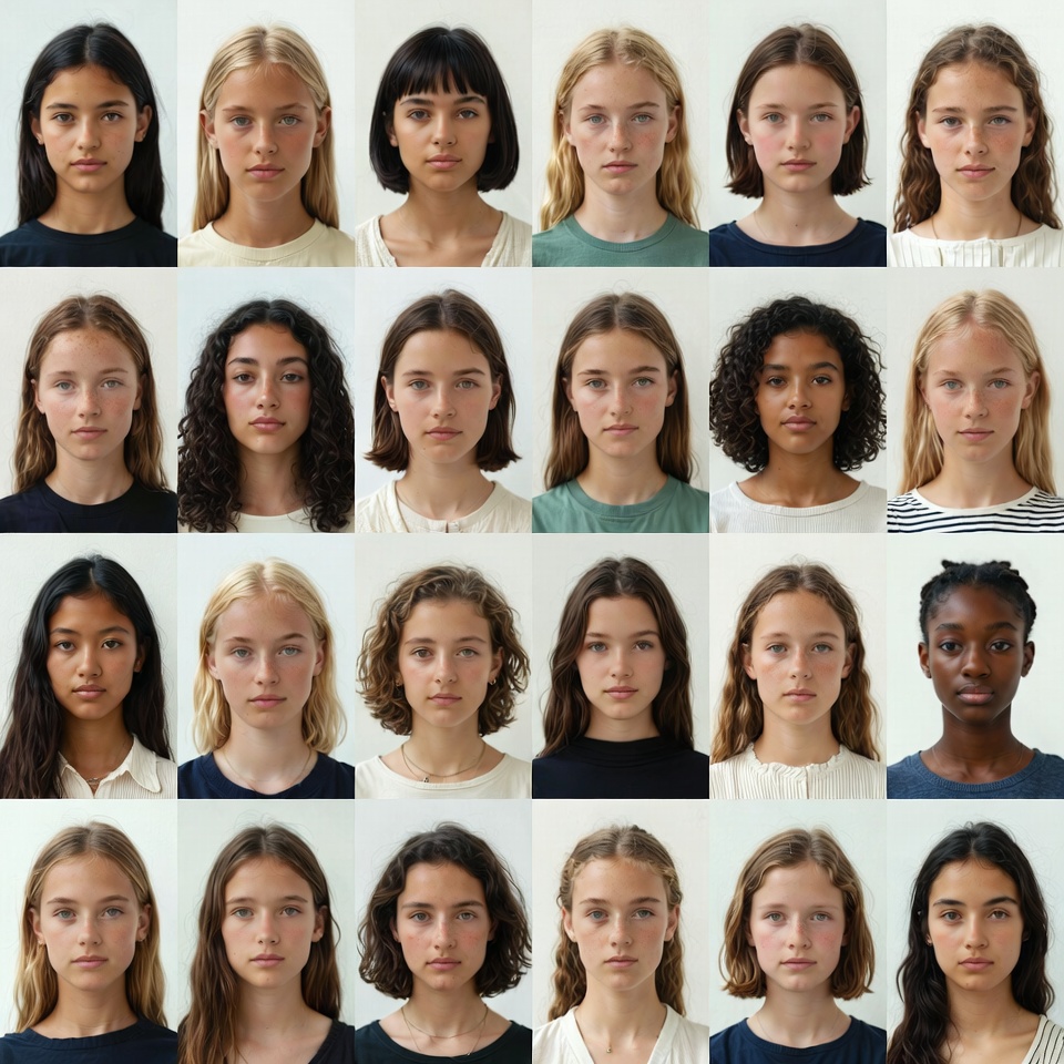 Grid of Diverse Young Women Portraits Grid of Diverse Young Women Portraits