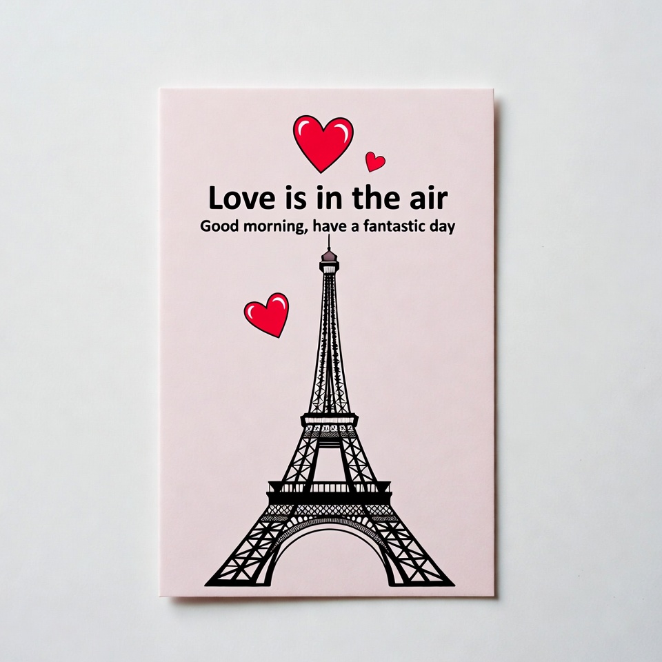 Love in the Air Eiffel Tower Card Love in the Air Eiffel Tower Card