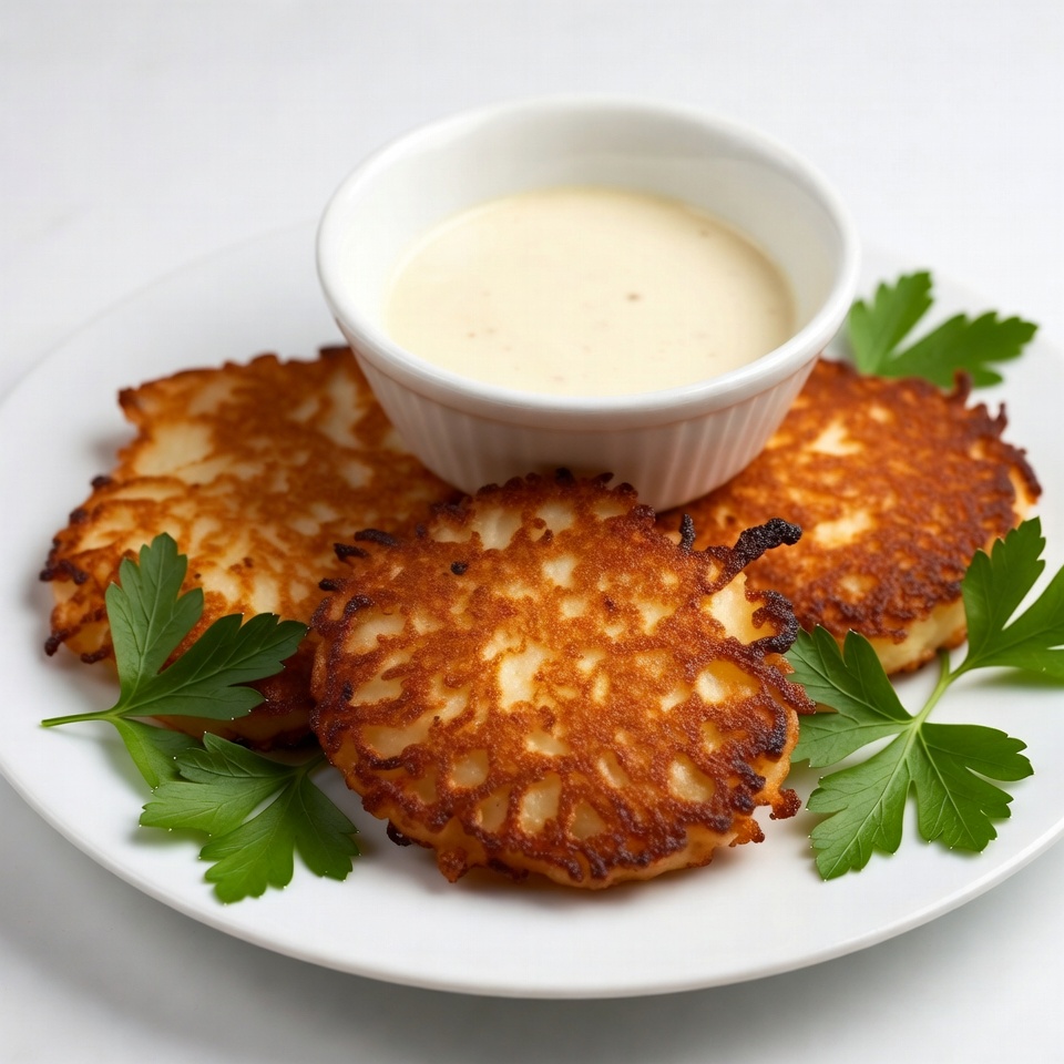 Potato Latkes with Sour Cream Potato Latkes with Sour Cream