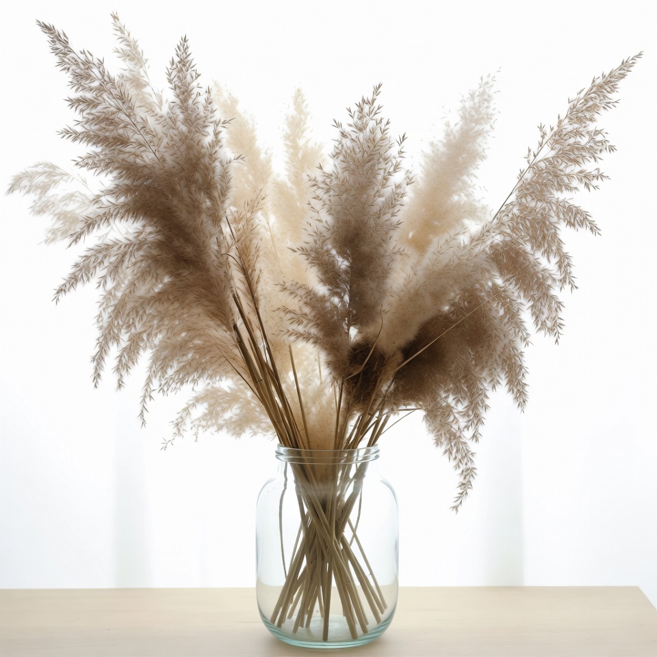 Pampas Grass Bouquet in Glass Jar Pampas Grass Bouquet in Glass Jar