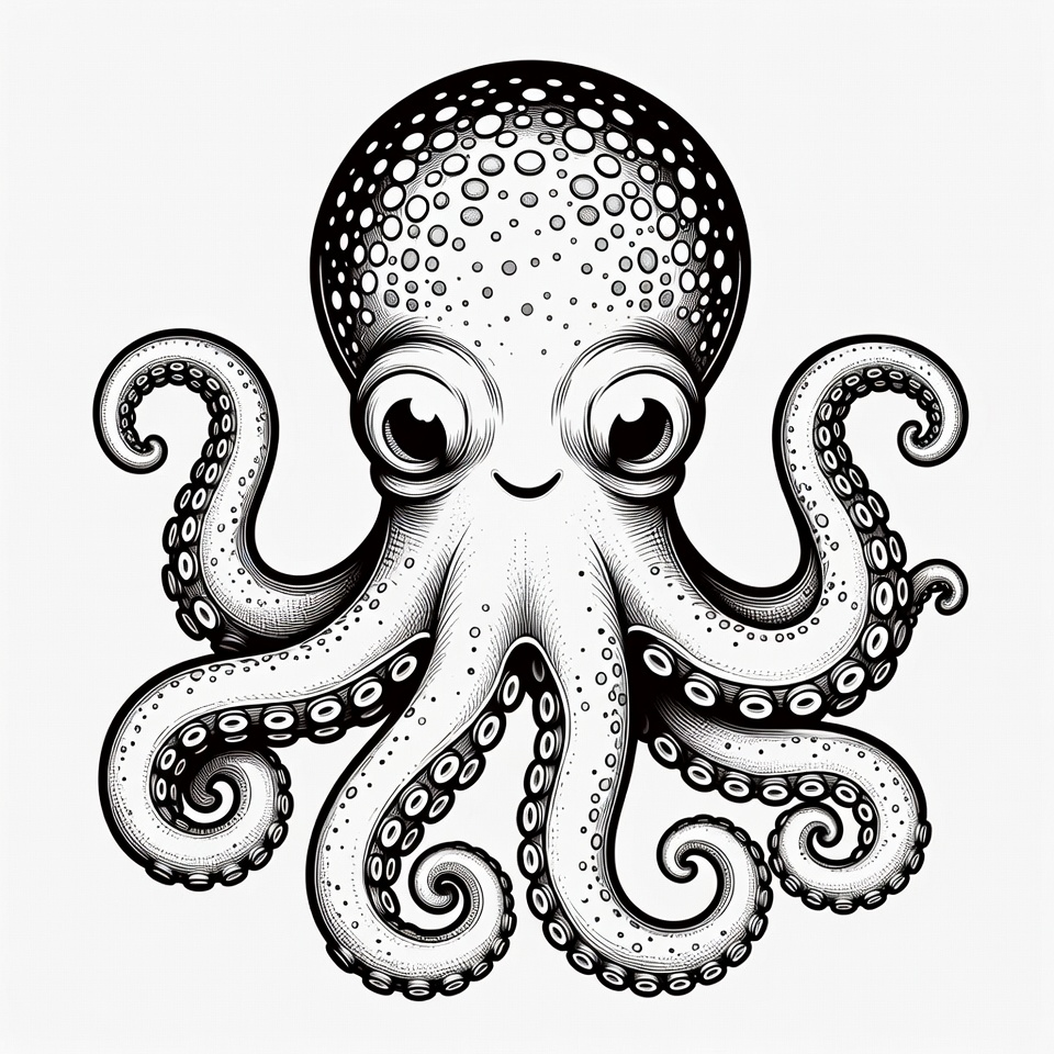 Cute cartoon octopus illustration Cute cartoon octopus illustration