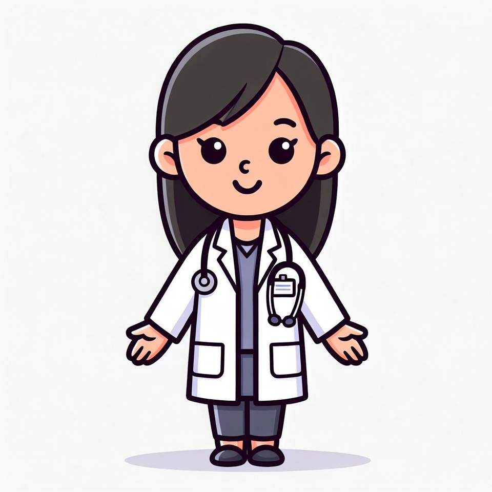 Cute Asian female doctor illustration Cute Asian female doctor illustration