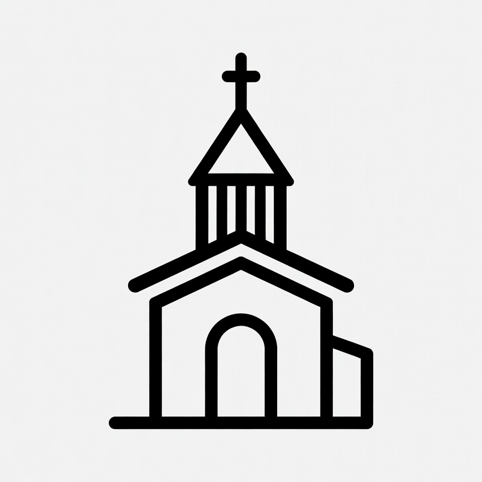 Line Art Church Icon Line Art Church Icon
