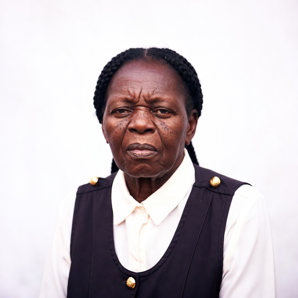 African woman with braids in vest African woman with braids in vest