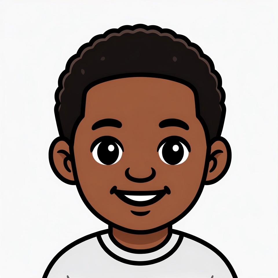 Smiling African-American cartoon boy Smiling African-American cartoon boy
