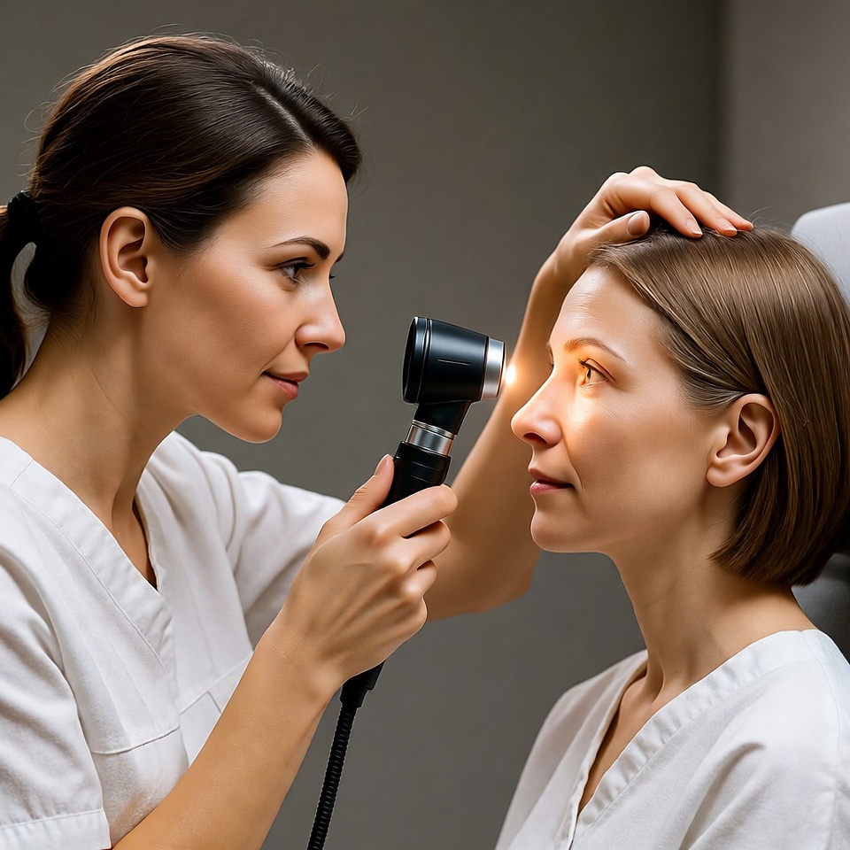 Doctor Examining Patient's Eyes Doctor Examining Patient's Eyes
