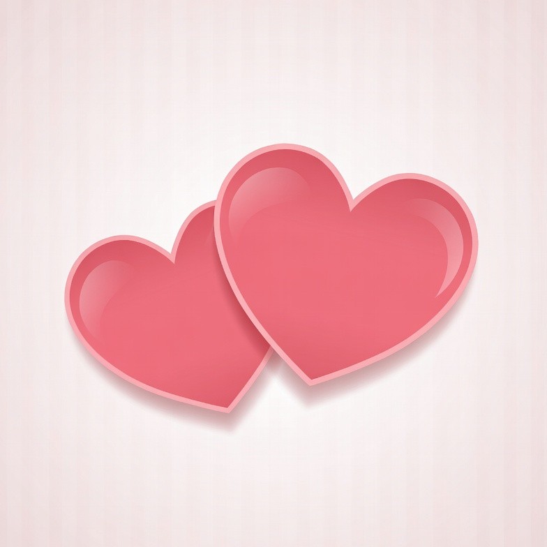 Two Pink Glossy Hearts Two Pink Glossy Hearts
