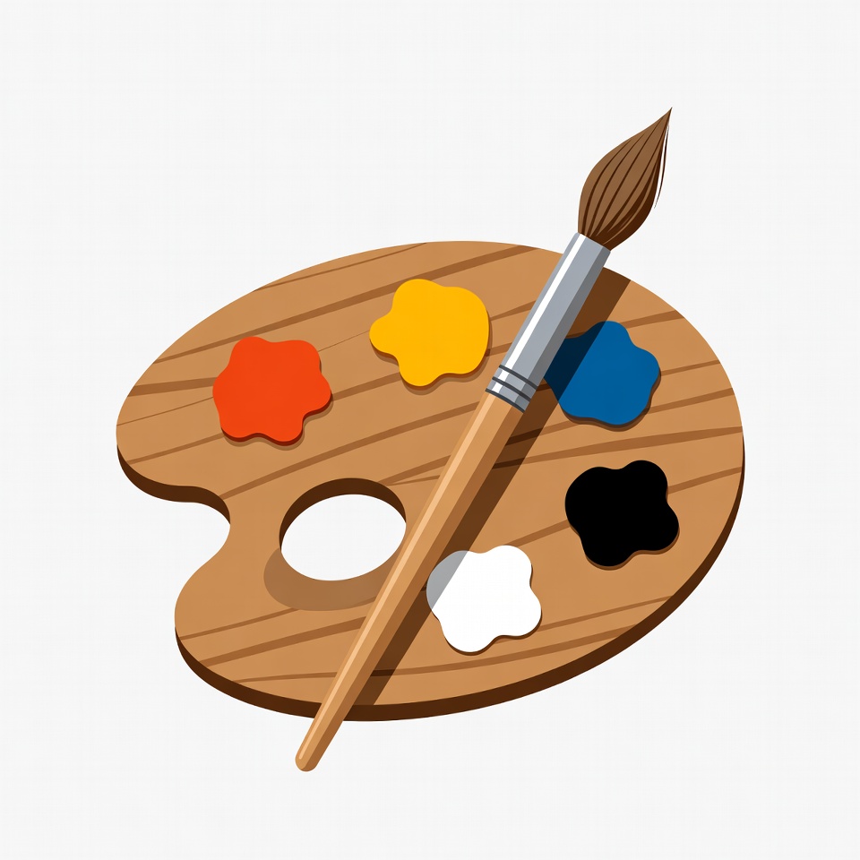 Artist Palette with Paintbrush Artist Palette with Paintbrush