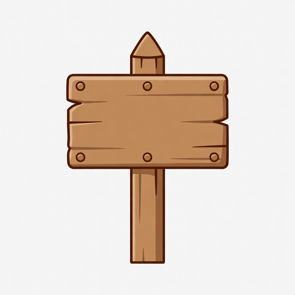 Blank wooden sign on post Blank wooden sign on post