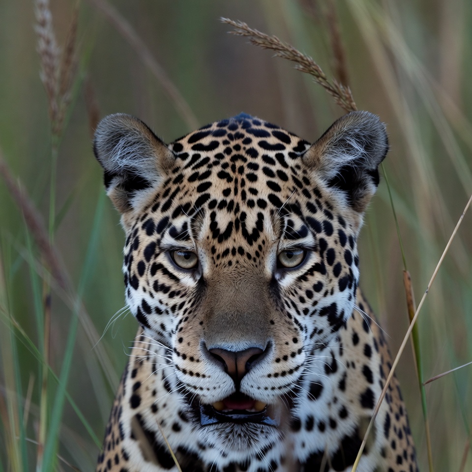 Jaguar in tall grass Jaguar in tall grass