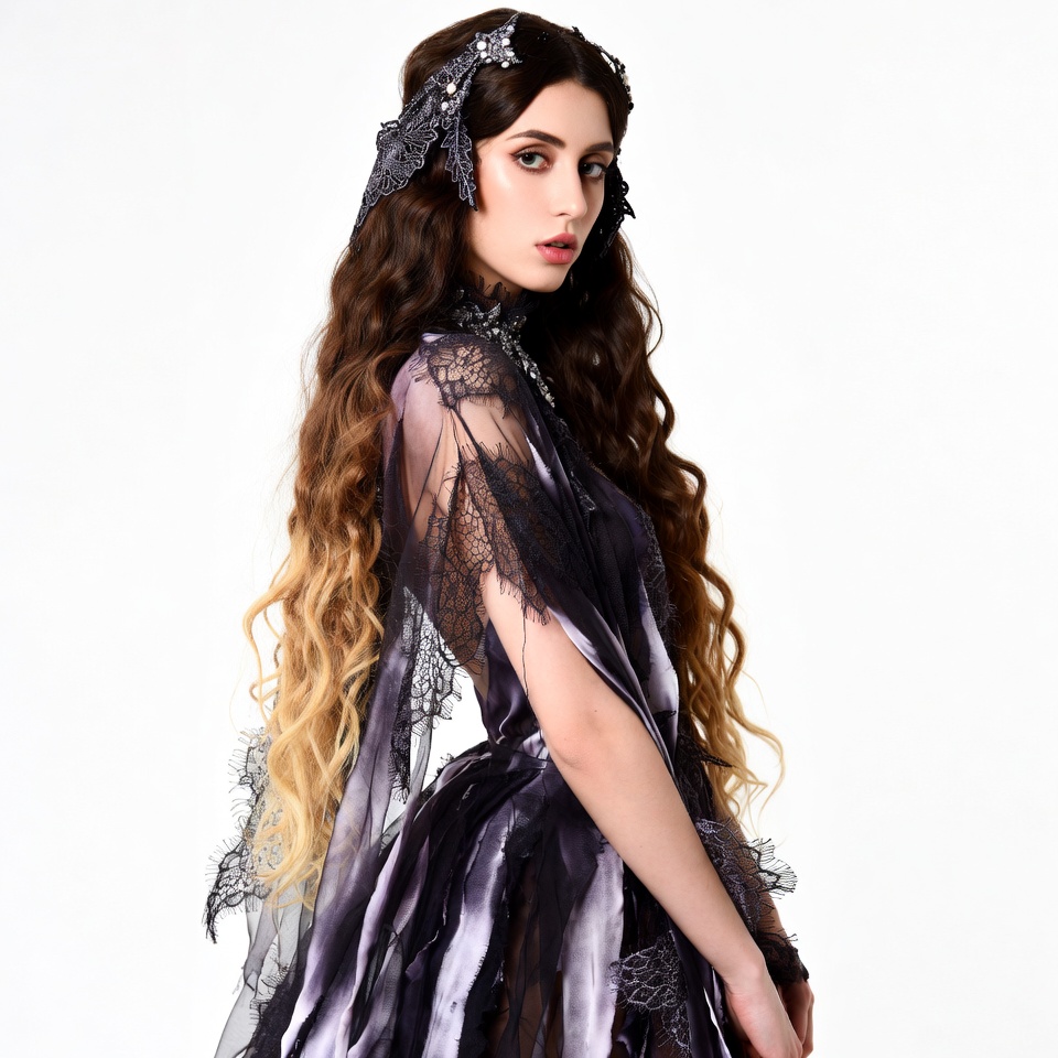 Woman in gothic lace dress Woman in gothic lace dress