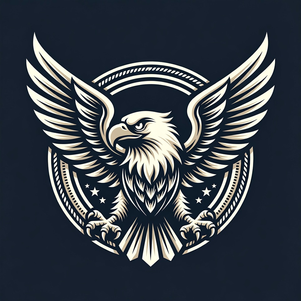 Bald Eagle in Circle Emblem Bald Eagle in Circle Emblem