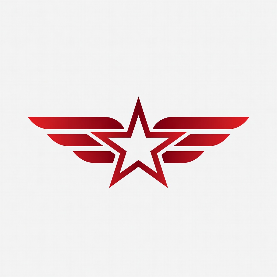 Red Winged Star Icon Red Winged Star Icon
