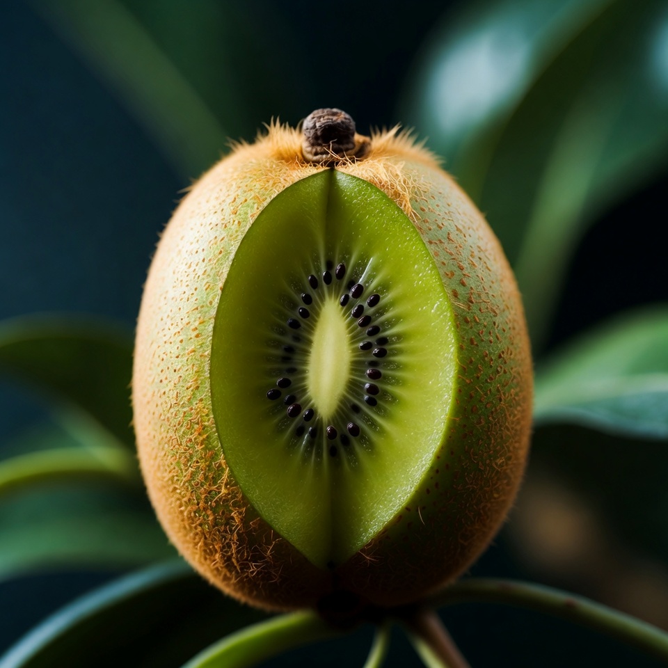 Sliced Kiwi Fruit on Stem Sliced Kiwi Fruit on Stem