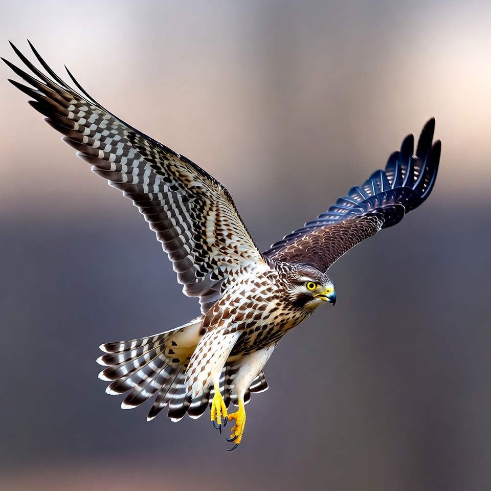 Falcon flying with wings spread Falcon flying with wings spread