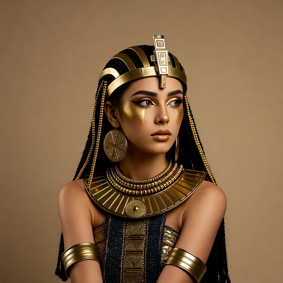 Egyptian Woman in Gold Headdress Egyptian Woman in Gold Headdress