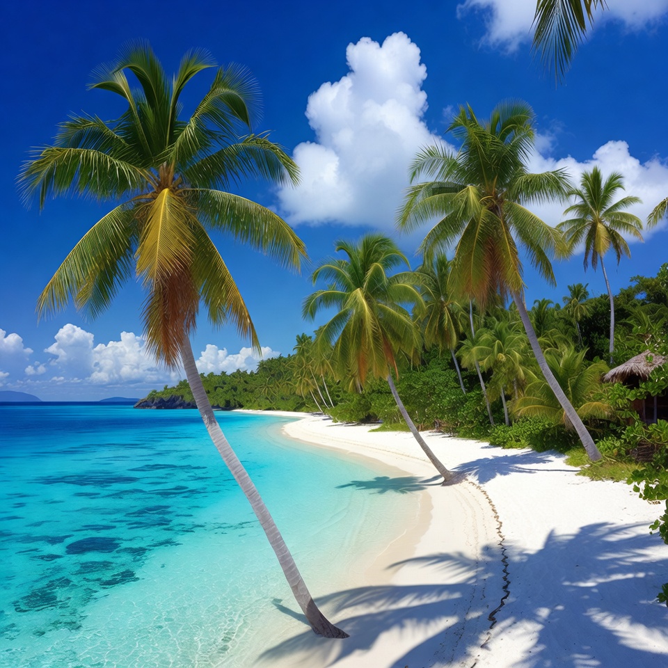 Tropical Beach with Palm Trees Tropical Beach with Palm Trees