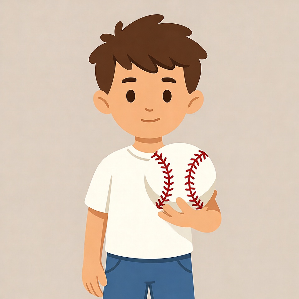 Boy holding baseball Boy holding baseball