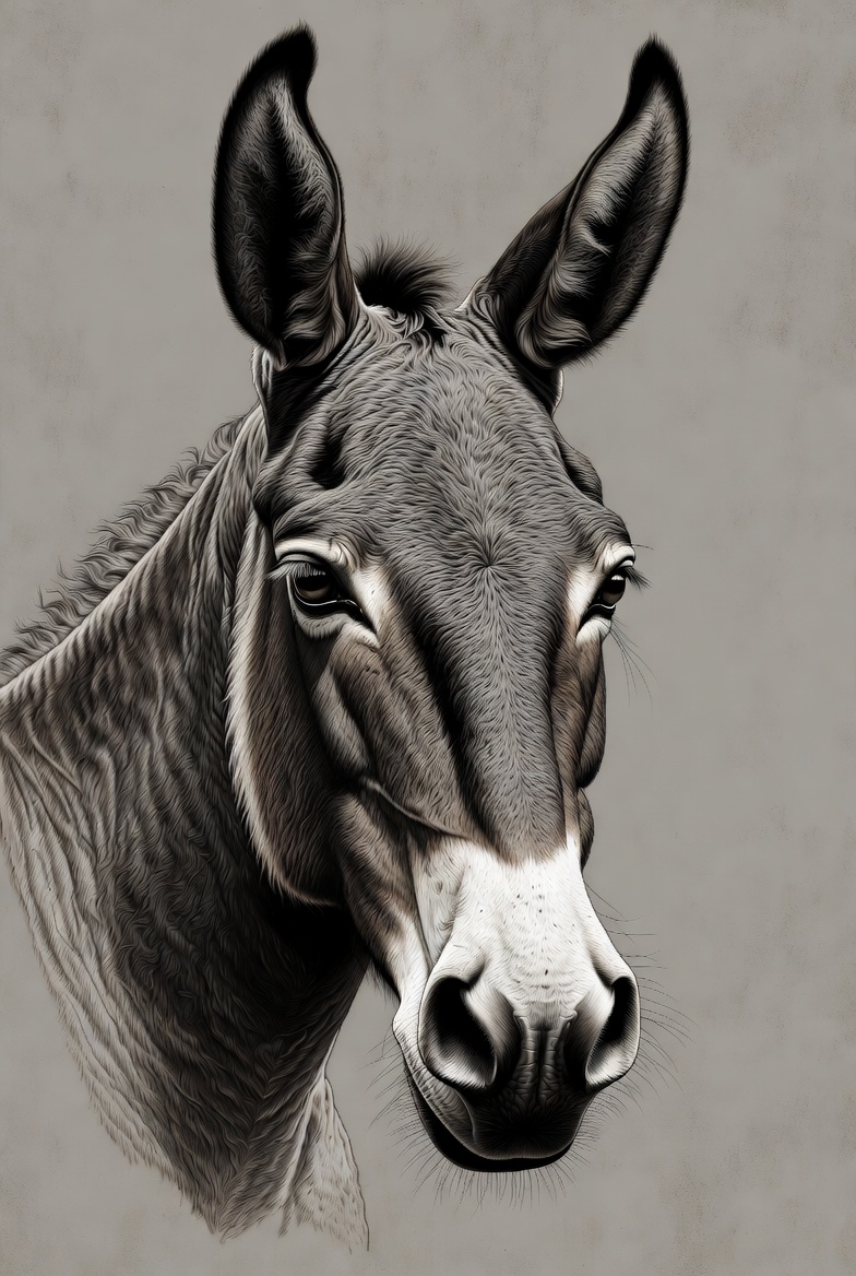 Donkey portrait illustration Donkey portrait illustration