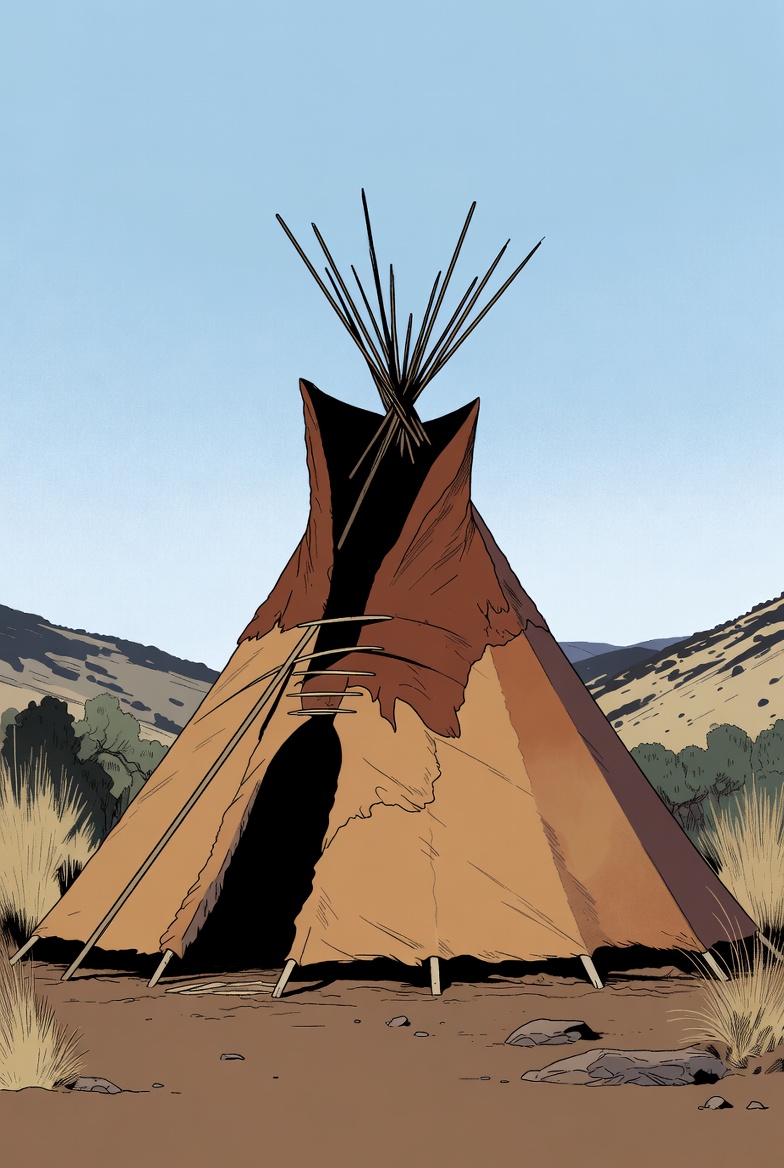 Teepee in desert landscape Teepee in desert landscape