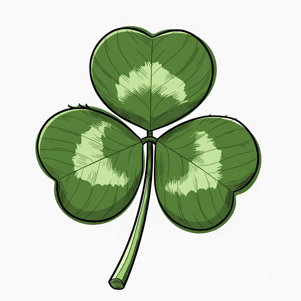 Four-Leaf Clover Illustration Four-Leaf Clover Illustration