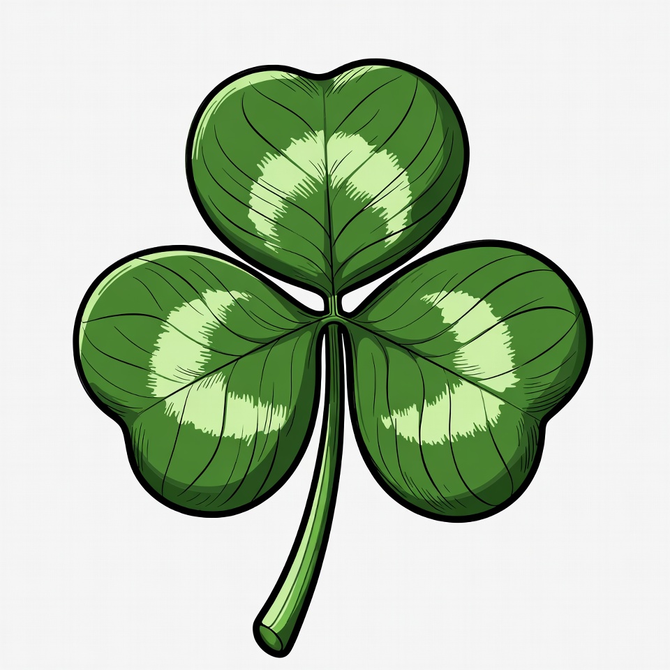 Four-Leaf Clover Illustration Four-Leaf Clover Illustration