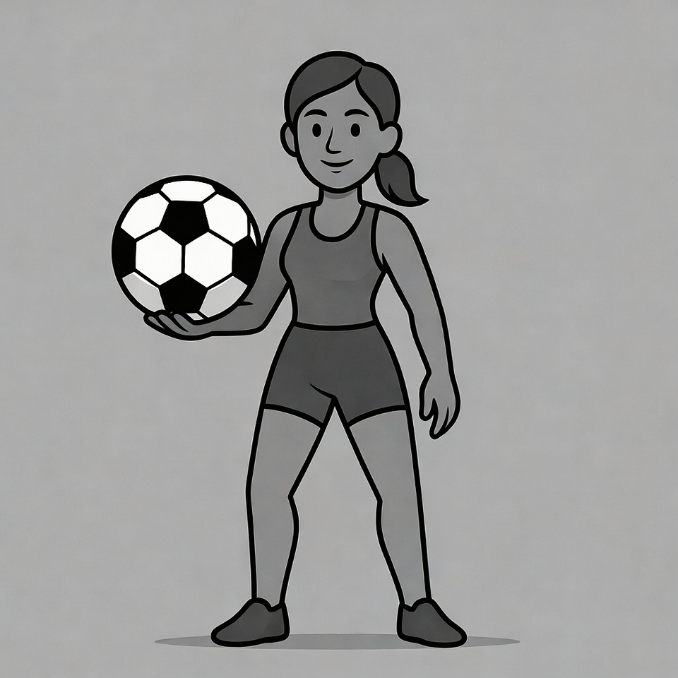 Woman holding soccer ball Woman holding soccer ball