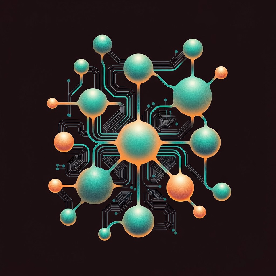 Glowing Network Nodes Circuit Glowing Network Nodes Circuit