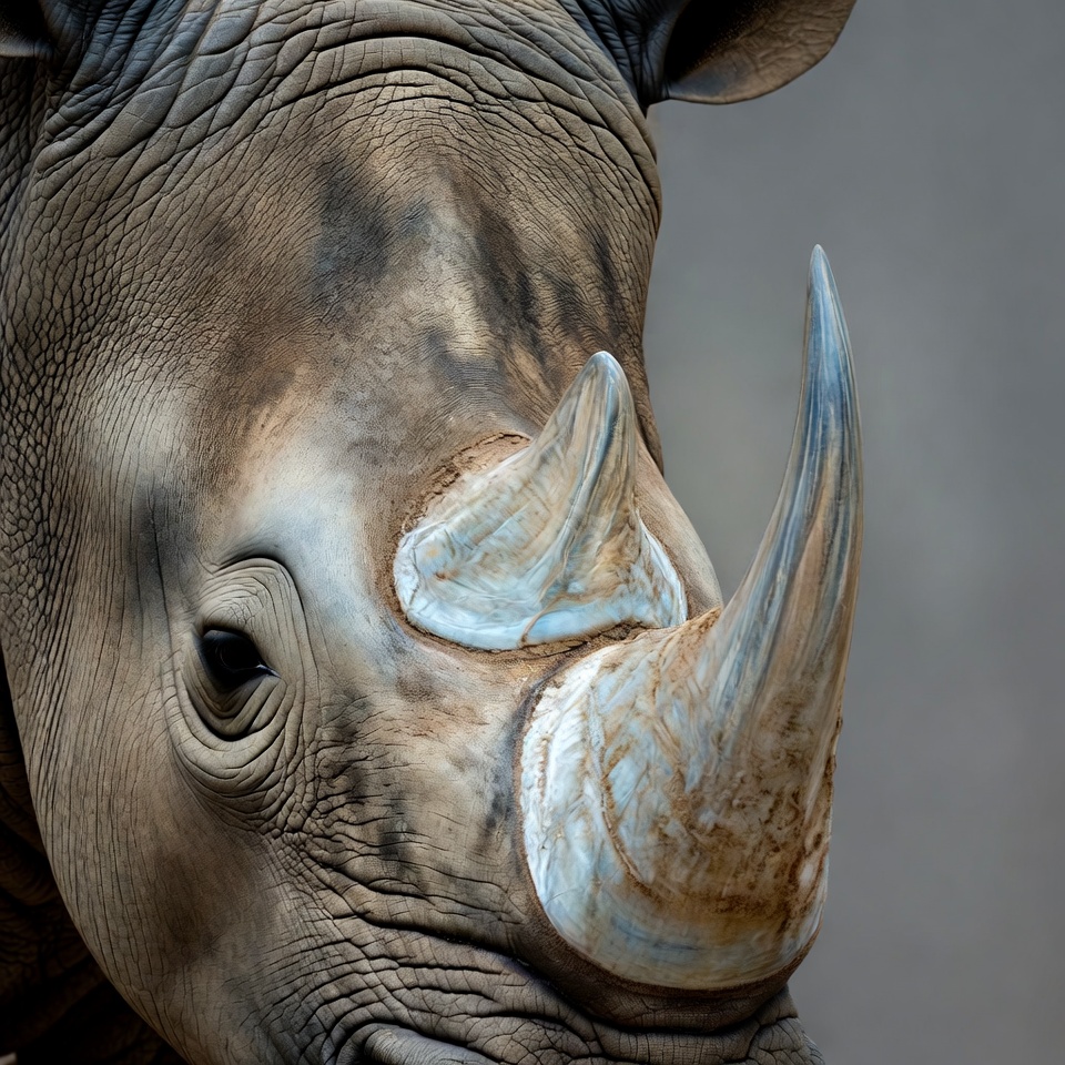 Close-up of white rhinoceros head Close-up of white rhinoceros head