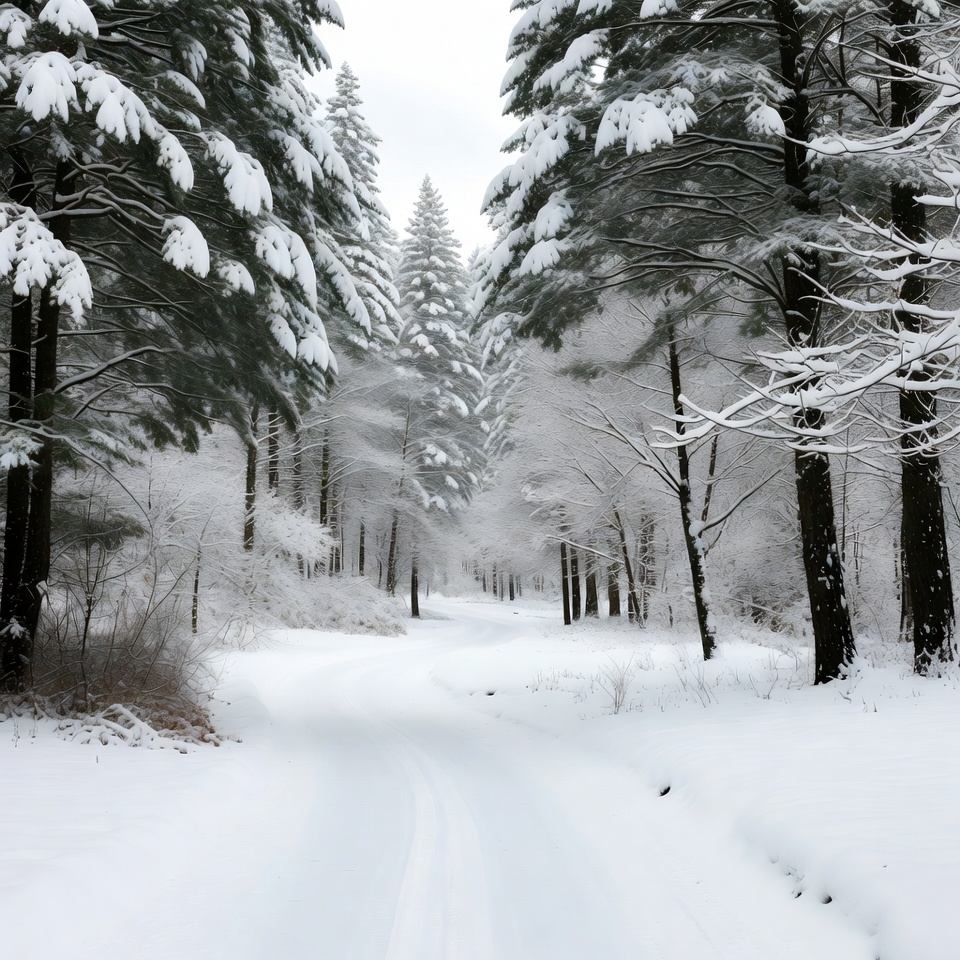 Snowy Path in Forest Snowy Path in Forest