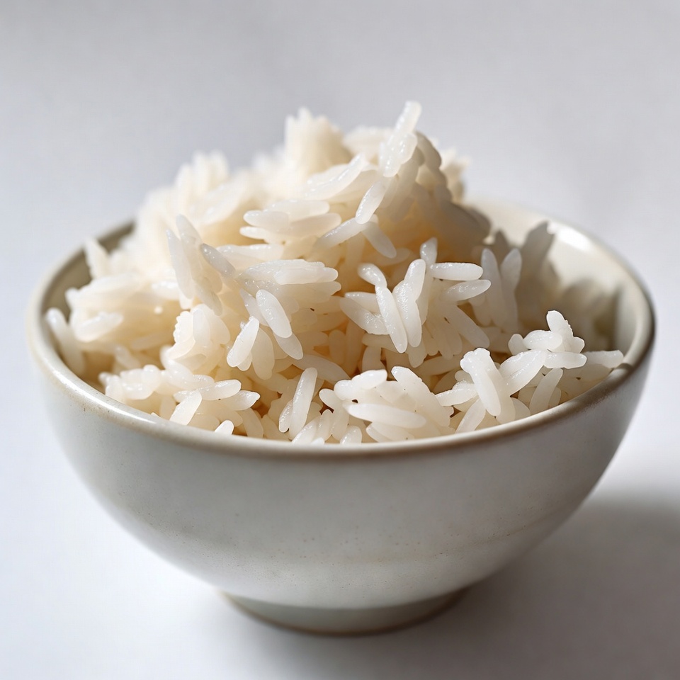 White Rice in Ceramic Bowl White Rice in Ceramic Bowl