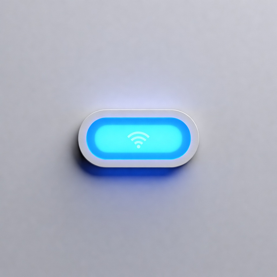 Glowing Blue WiFi Button Glowing Blue WiFi Button