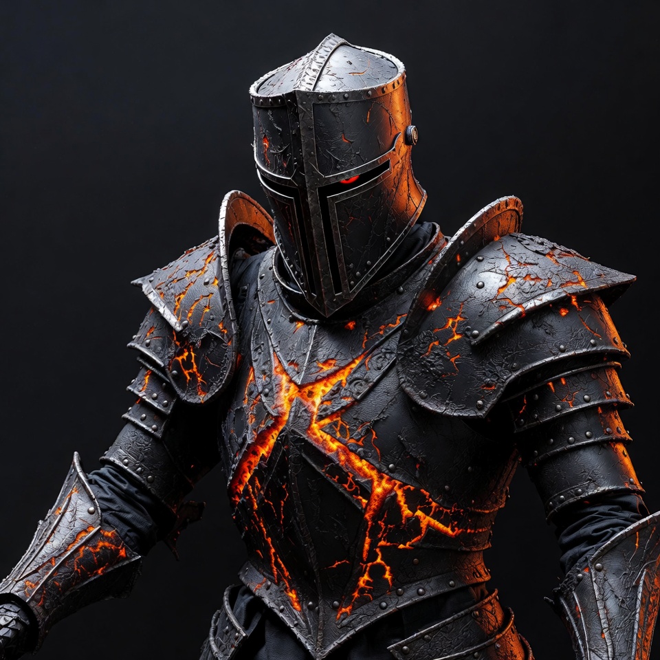 Dark Knight in Fiery Armor Dark Knight in Fiery Armor