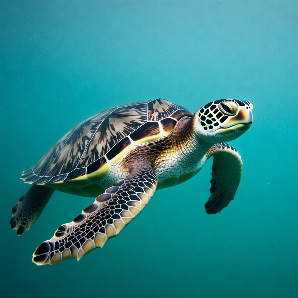 Sea turtle swimming underwater Sea turtle swimming underwater