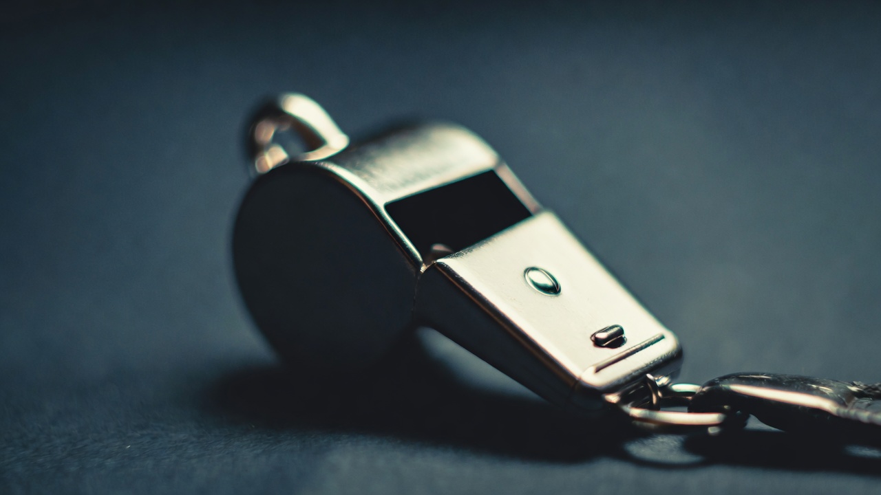 Silver whistle with chain Silver whistle with chain