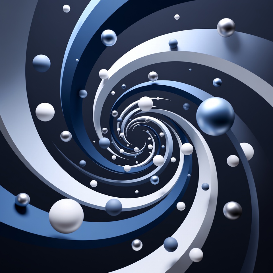 Blue White Swirling Spheres Abstract Blue White Swirling Spheres Abstract