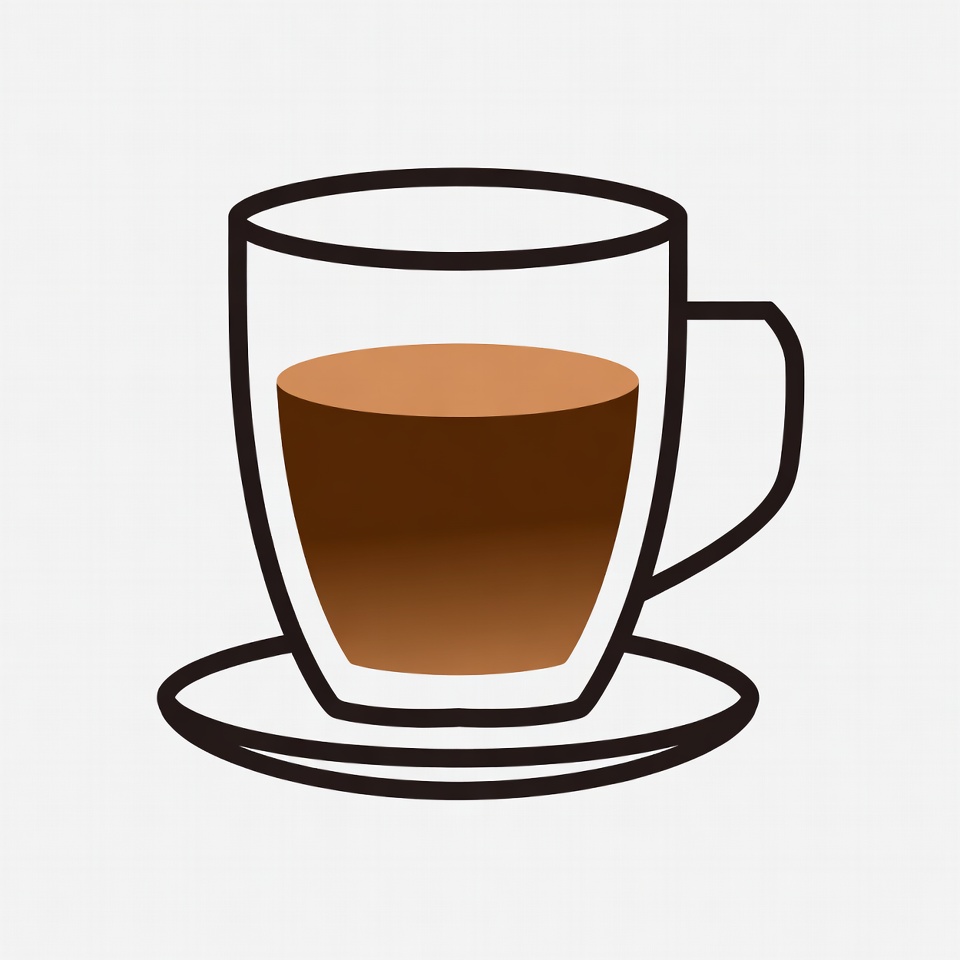 Glass cup of coffee with saucer Glass cup of coffee with saucer