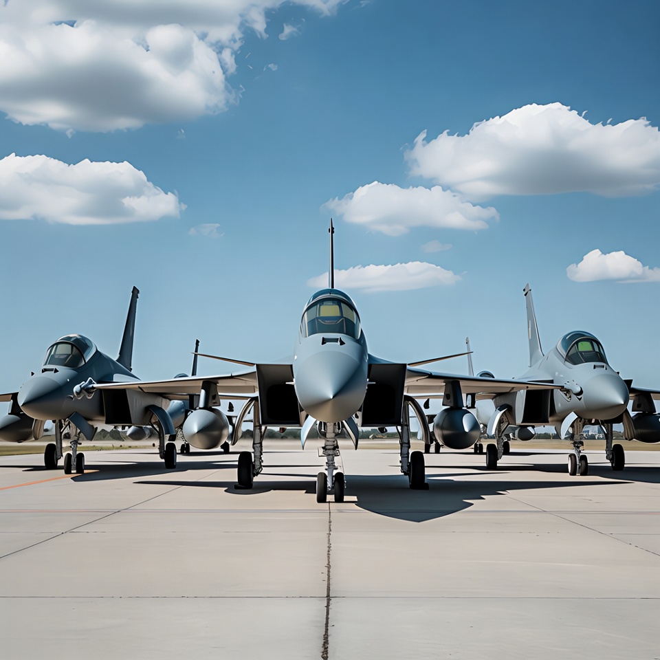 Three Gripen Fighter Jets Parked Three Gripen Fighter Jets Parked
