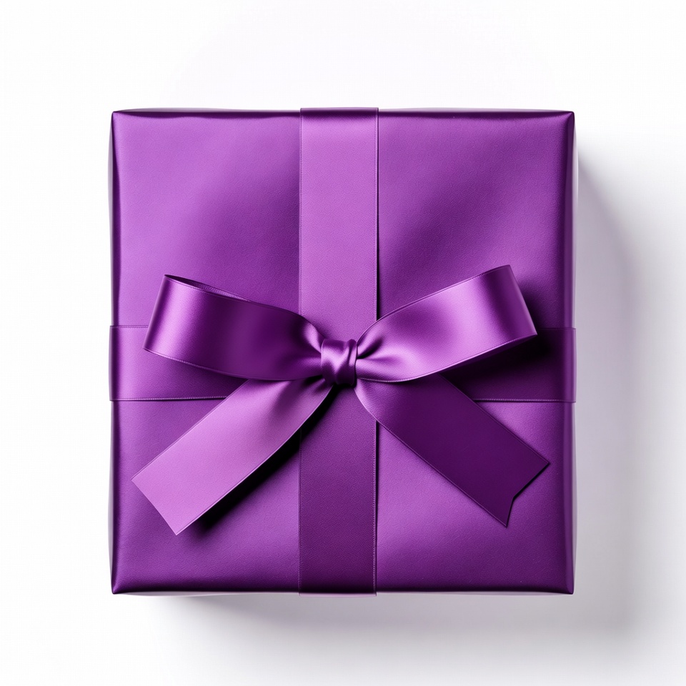 Purple gift box with bow Purple gift box with bow