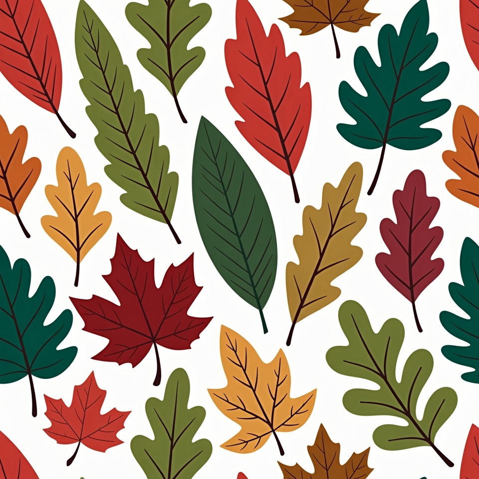 Colorful Autumn Leaves Seamless Pattern Colorful Autumn Leaves Seamless Pattern