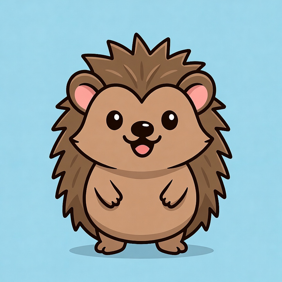 Cute Cartoon Hedgehog Smiling Cute Cartoon Hedgehog Smiling