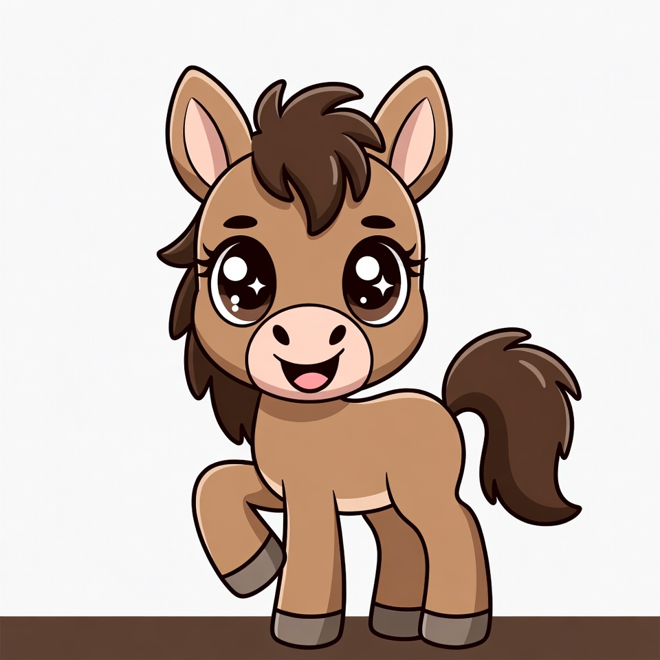 Cute cartoon baby horse Cute cartoon baby horse