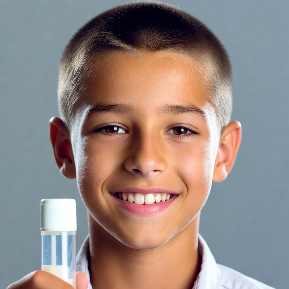 Boy holding test tube Boy holding test tube