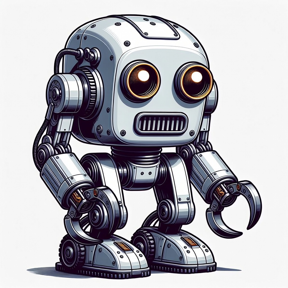 Cute silver robot illustration Cute silver robot illustration