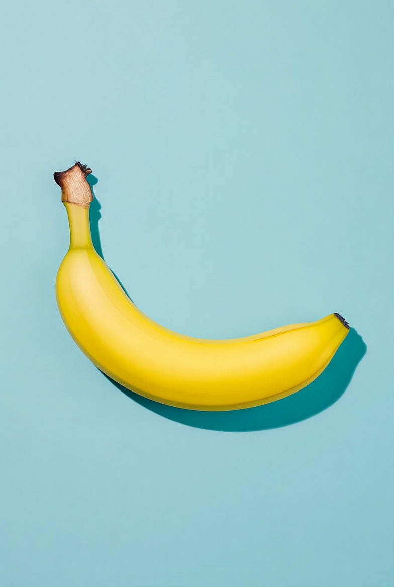 Yellow banana on blue background Yellow banana on blue background