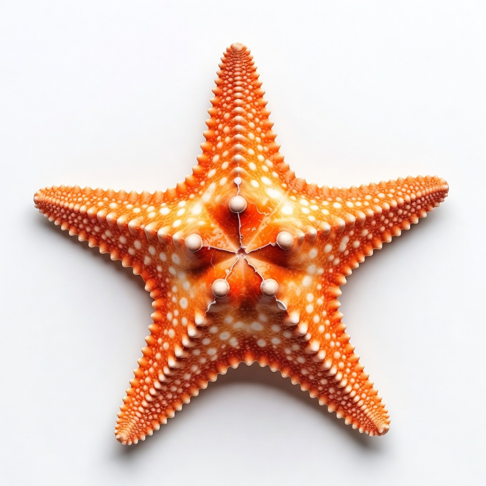 Orange starfish on white background Orange starfish on white background