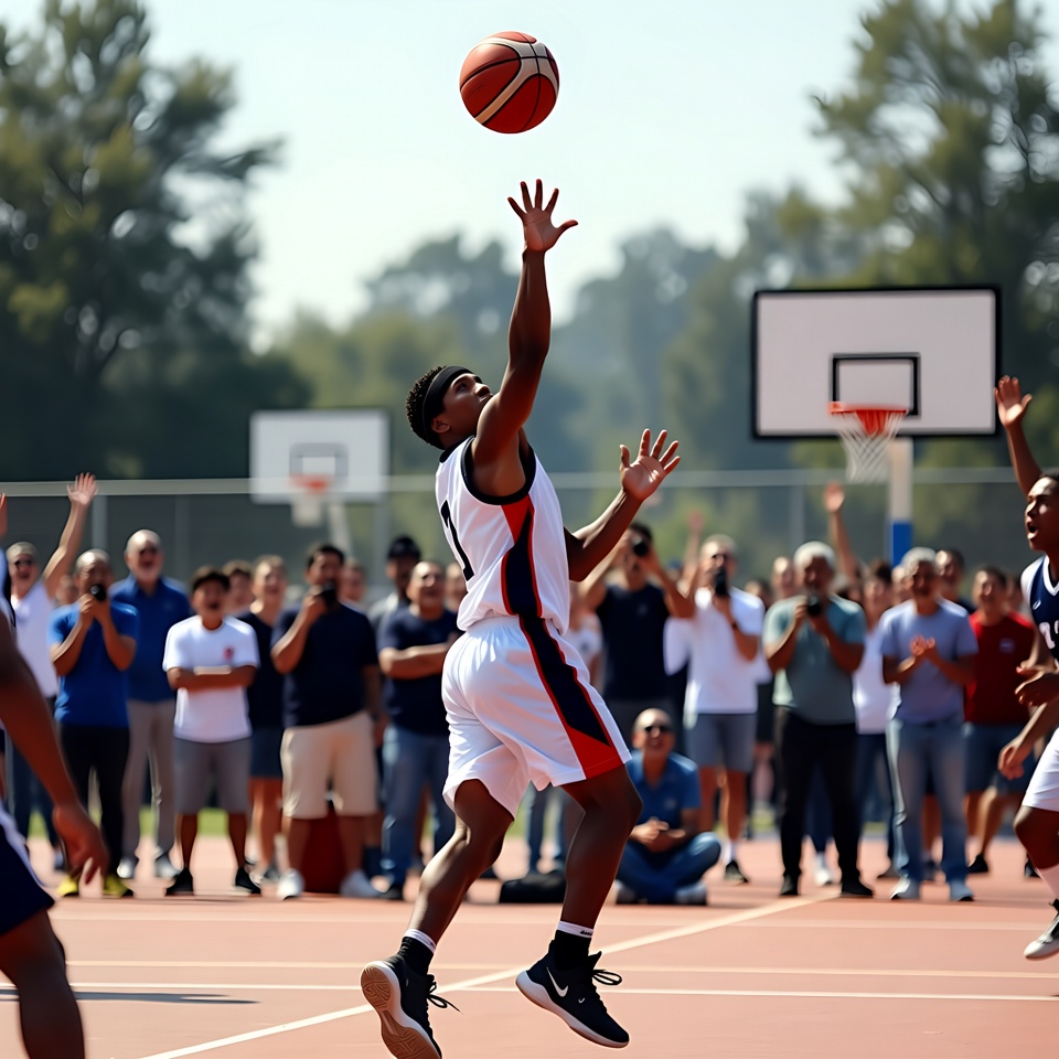 African-American man dunking basketball African-American man dunking basketball