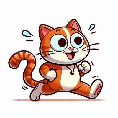 Cartoon cat running