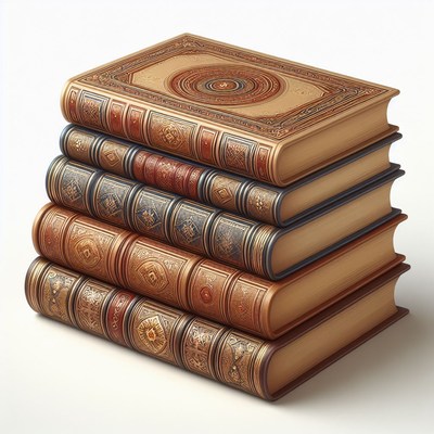 Stack of ornate books