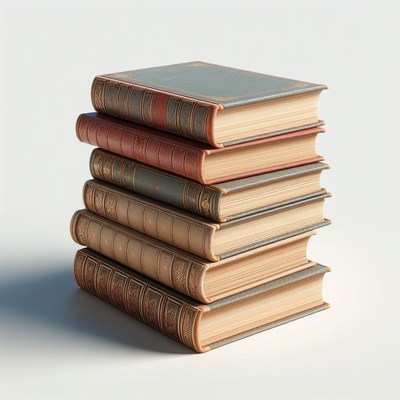 Stack of vintage books